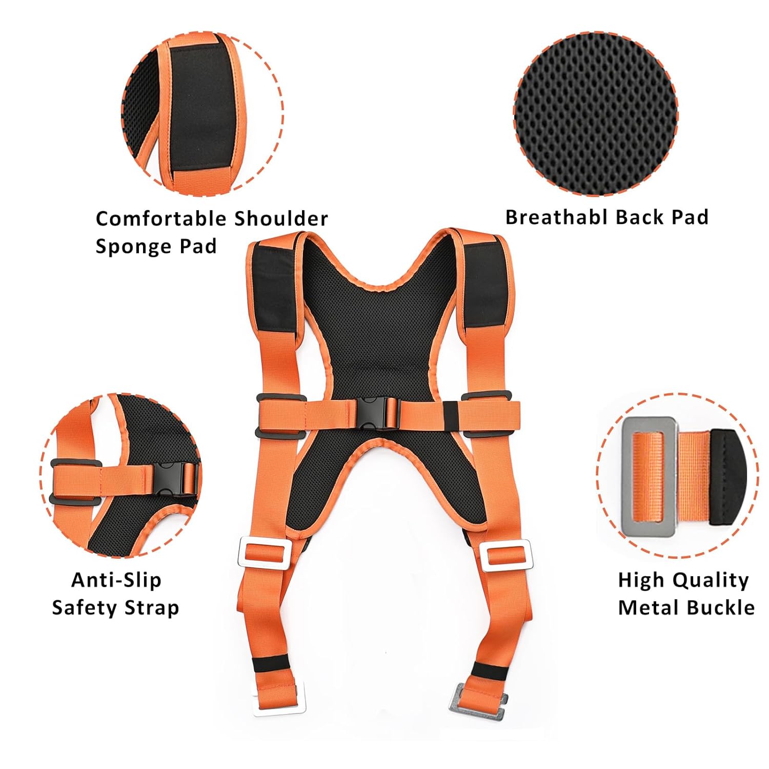 DEYACE DEYACE Moving Straps 2-Person Shoulder Lifting Straps for Heavy Furniture and Appliances Up to 800 lbs in Orange - View 4 of 7