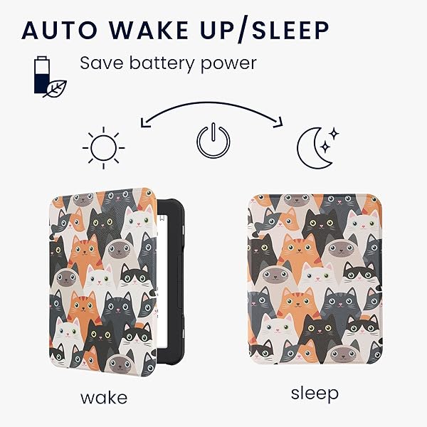 kwmobile KWMobile Cat Case for Barnes & Noble Nook Glowlight 4/4e - Stylish Orange/Black/White eReader Cover - View 5 of 10