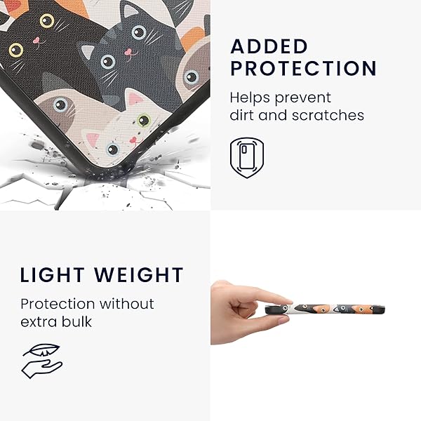 kwmobile KWMobile Cat Case for Barnes & Noble Nook Glowlight 4/4e - Stylish Orange/Black/White eReader Cover - View 6 of 10