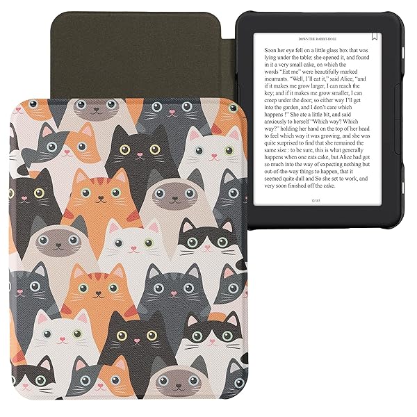 kwmobile KWMobile Cat Case for Barnes & Noble Nook Glowlight 4/4e - Stylish Orange/Black/White eReader Cover - View 10 of 10