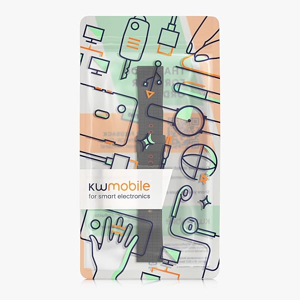 kwmobile KWMobile Silicone Strap for Ticwatch Pro 3 Ultra/S2/GTX - Black/Red Replacement Band - View 9 of 10