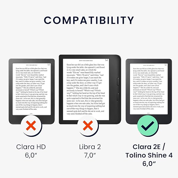 kwmobile KWMobile Cat Case for Kobo Clara 2E & Tolino Shine 4 - Stylish eReader Cover in Orange, Black & White - View 8 of 10