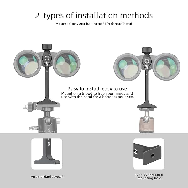 FANAUE Premium Binocular Tripod Adapter - 1/4 Inch Aluminum Mount for Steady Viewing - View 5 of 11