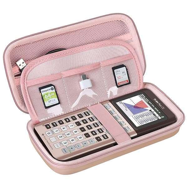 Buy BOVKE Hard Case for TI-84 Plus CE & TI-83 Plus - Rose Gold with Extra Pocket for Cables & Charger