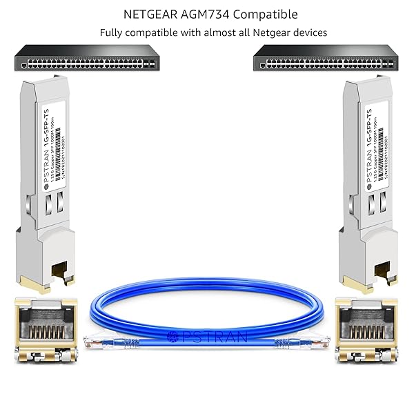 OPSTRAN OPSTRAN 1000BASE-T SFP RJ45 Copper Transceiver Module for Netgear AGM734 100m Cat5e/6 4 Pack High Speed Networking Solution - View 5 of 8