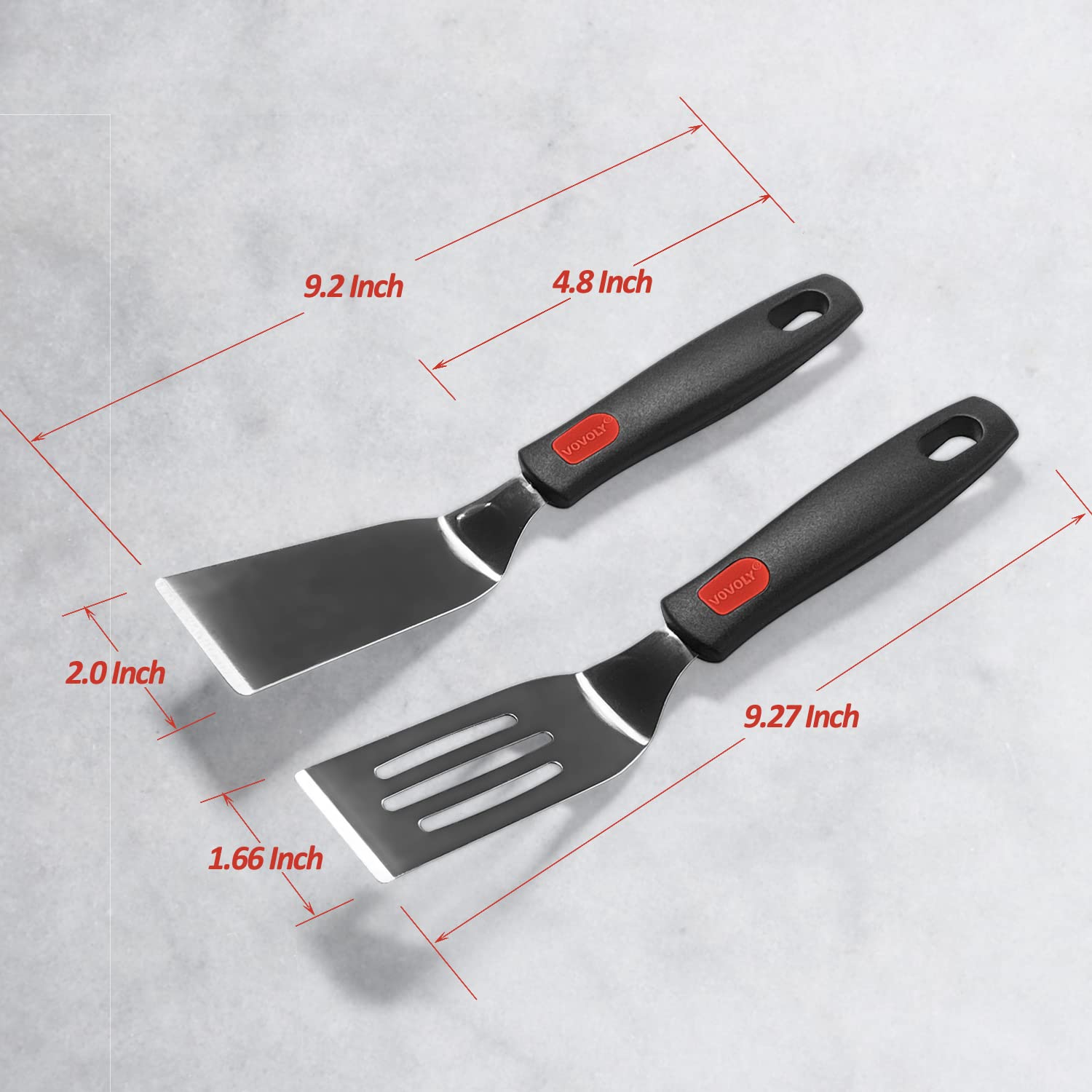 Vovoly Professional Mini Serving Spatula Set Stainless Steel Turner for Flipping Cooking Ideal for Brownies Tiramisu Cakes Lasagna Cookies - View 2 of 8