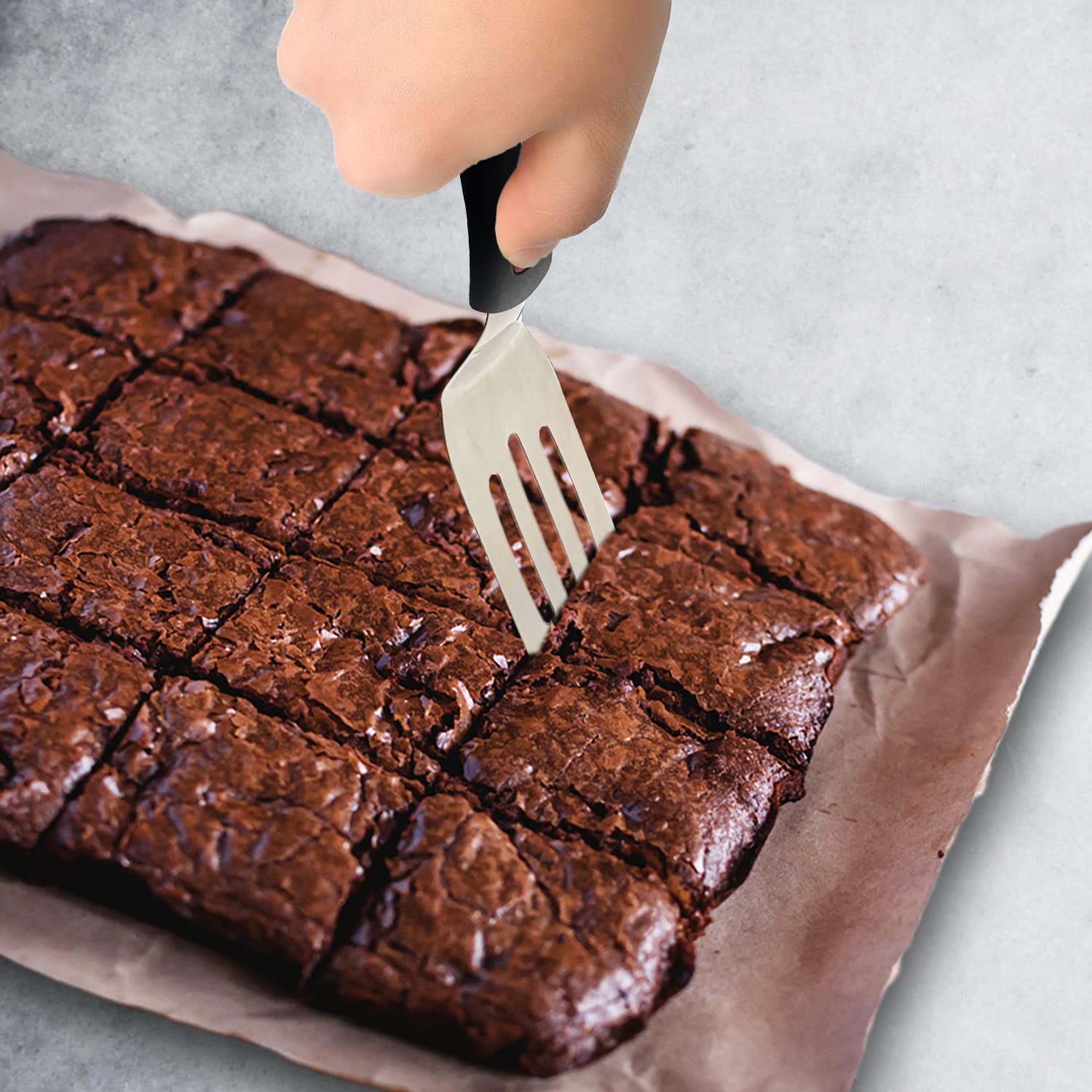 Vovoly Professional Mini Serving Spatula Set Stainless Steel Turner for Flipping Cooking Ideal for Brownies Tiramisu Cakes Lasagna Cookies - View 6 of 8