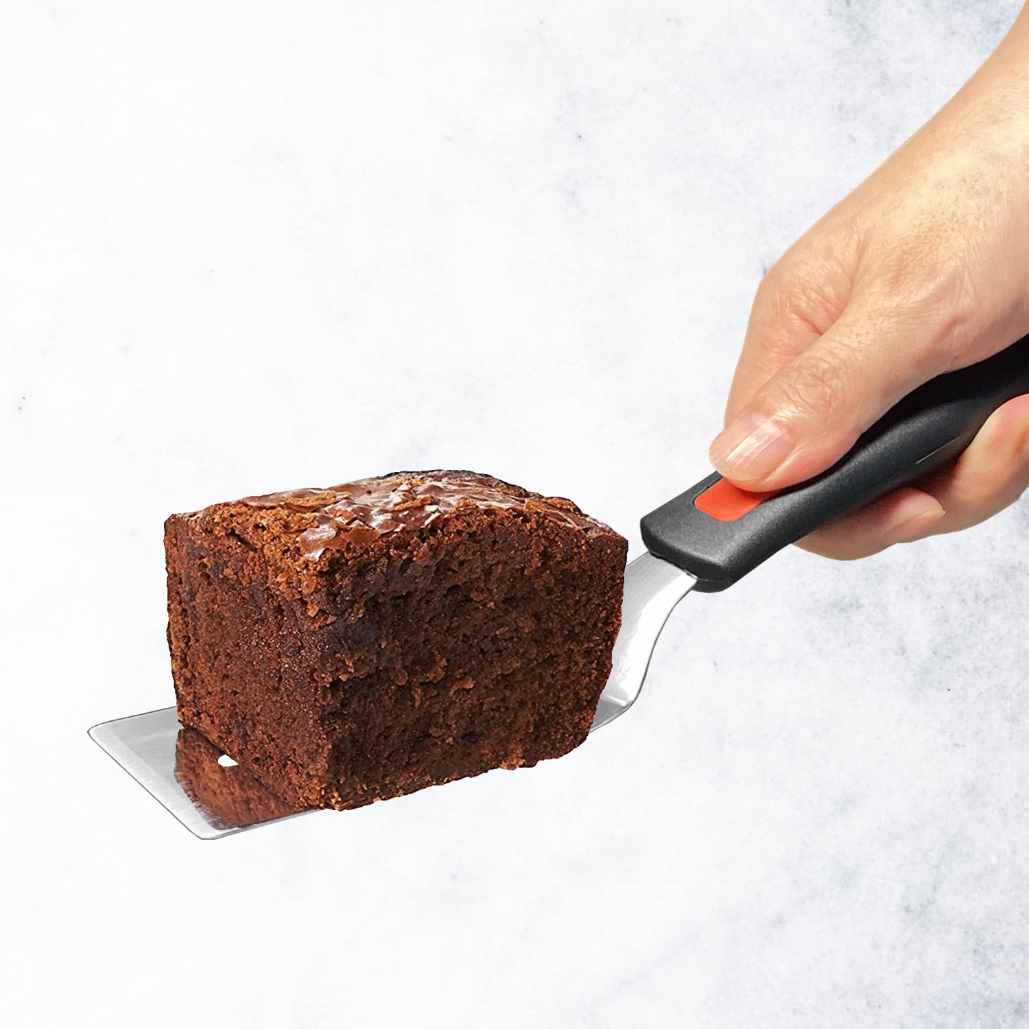 Vovoly Professional Mini Serving Spatula Set Stainless Steel Turner for Flipping Cooking Ideal for Brownies Tiramisu Cakes Lasagna Cookies - View 7 of 8