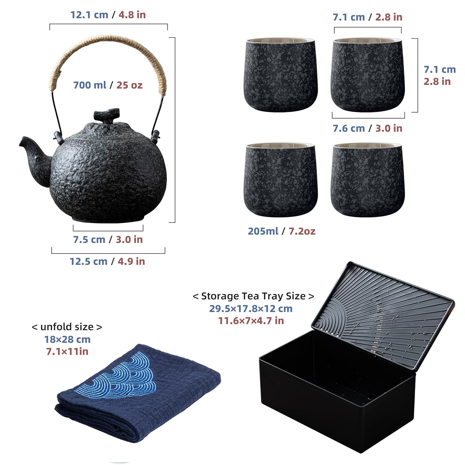 TEANAGOO TEANAGOO Japanese Tea Set Porcelain Teapot and Cups Asian Gongfu Tea Set for Adults Perfect for Tea Lovers - View 2 of 7