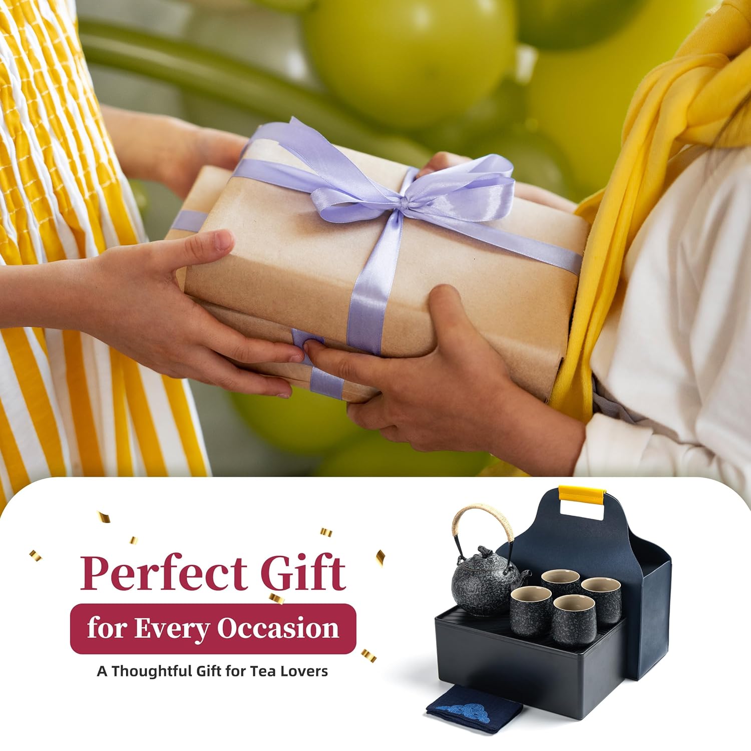 TEANAGOO TEANAGOO Japanese Tea Set Porcelain Teapot and Cups Asian Gongfu Tea Set for Adults Perfect for Tea Lovers - View 6 of 7