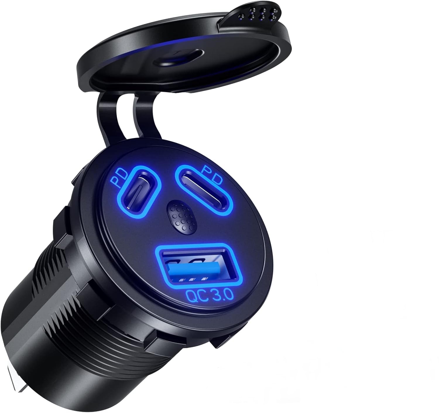 Kewig KEWIG 12V USB Outlet Quick Charge 3.0 & Dual PD Type-C Ports - Waterproof Car Charger for RV, Boat, ATV & Golf