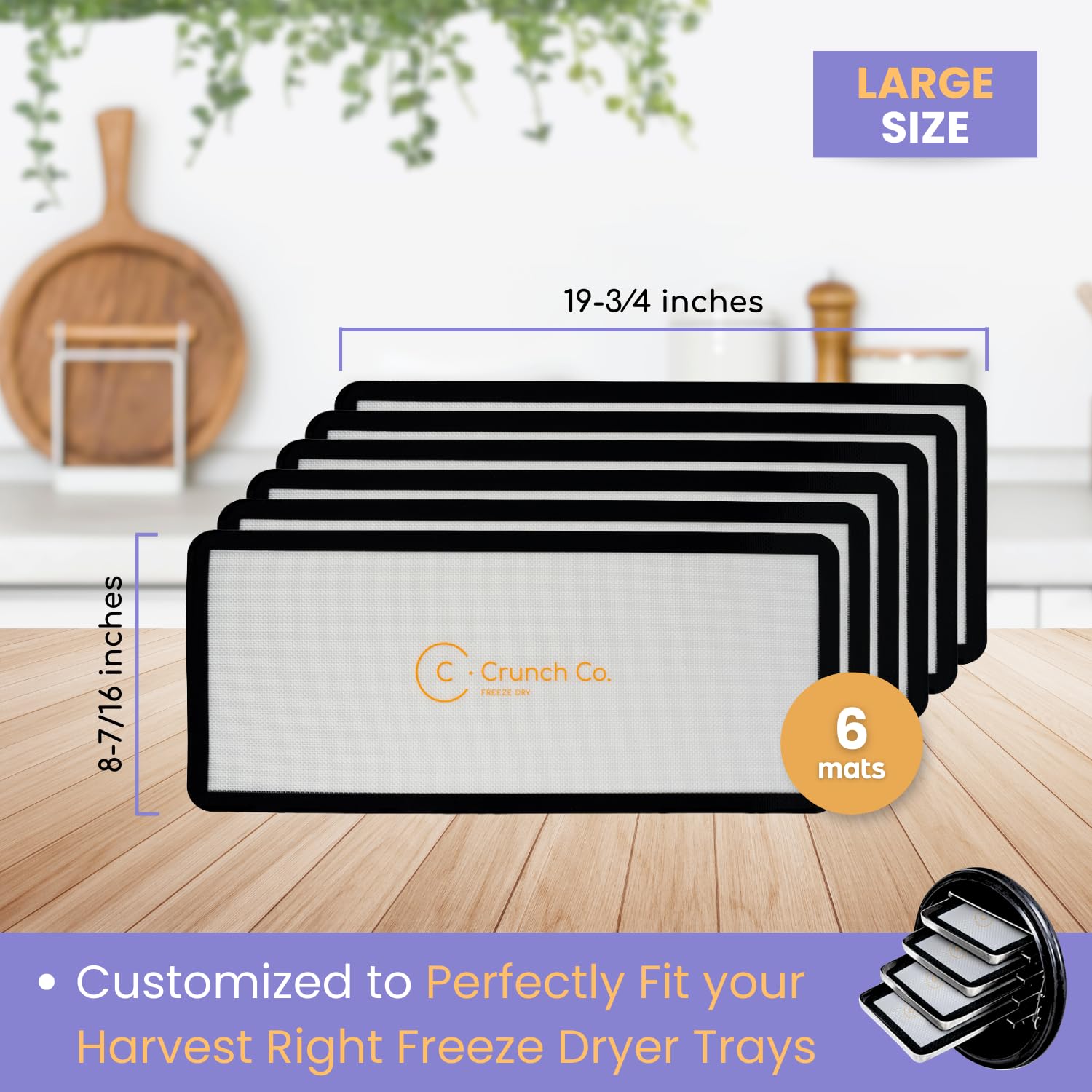 Crunch Co. Crunch Co Silicone Mats for Harvest Right Freeze Dryer Large 6 Pack Durable Nonstick Kitchen Accessory - View 2 of 8