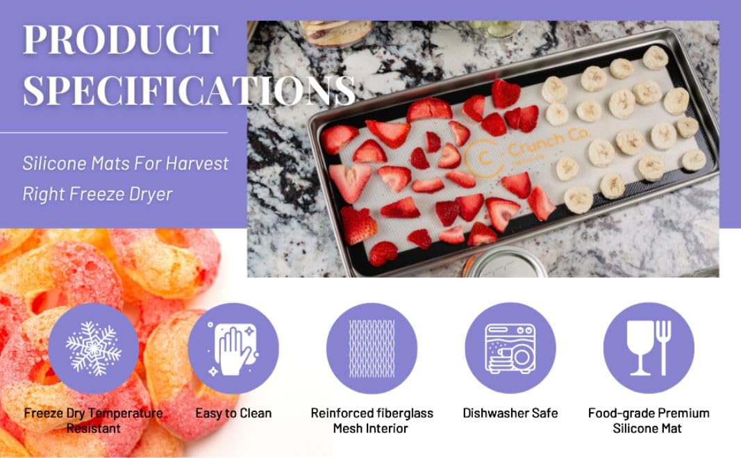 Crunch Co. Crunch Co Silicone Mats for Harvest Right Freeze Dryer Large 6 Pack Durable Nonstick Kitchen Accessory - View 3 of 8