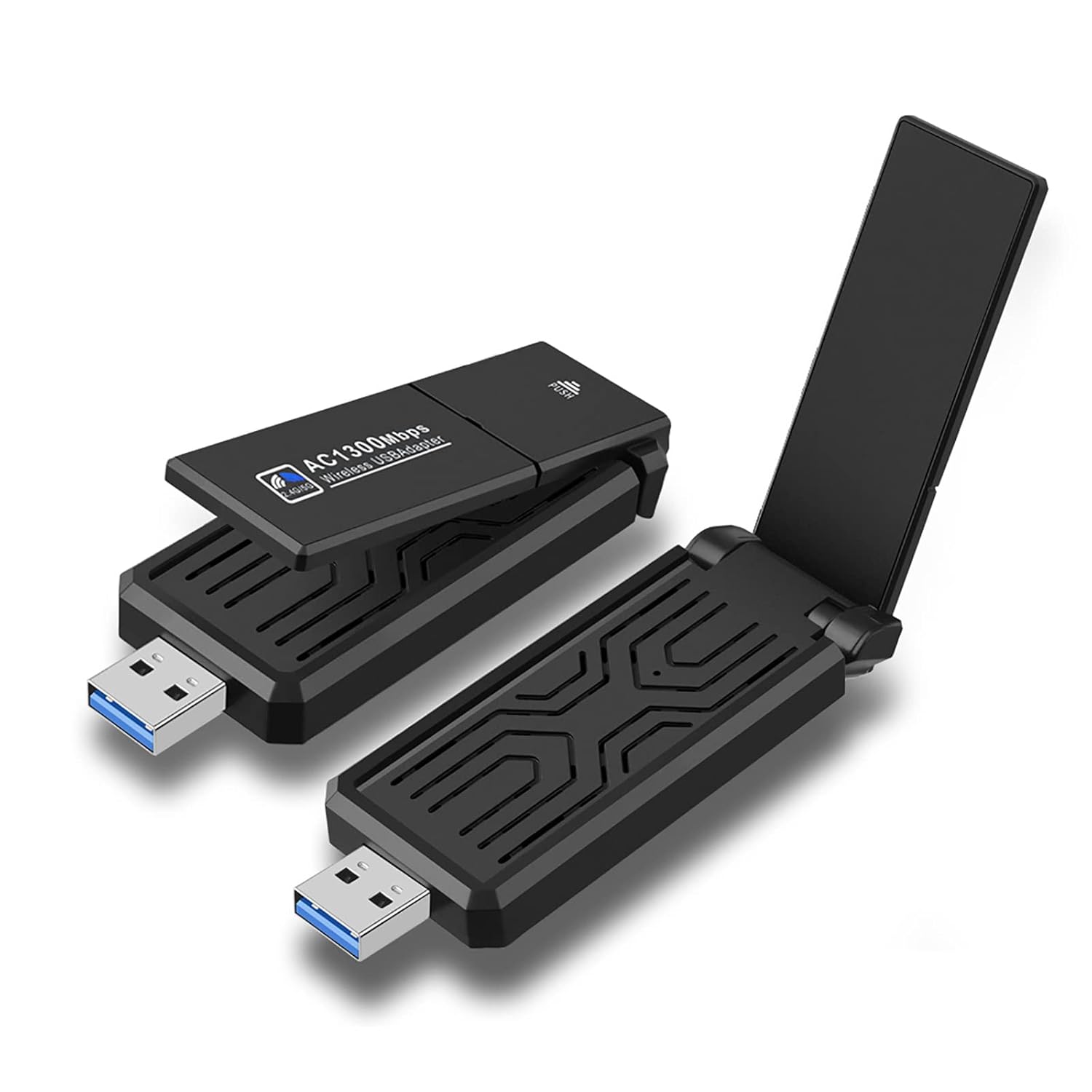 BUANIIH WiFi Adapter AC1300Mbps for Desktop PC Dual-Band Long Range USB 3.0 High Gain Antenna Compatible with Windows and Mac OS - View 7 of 7