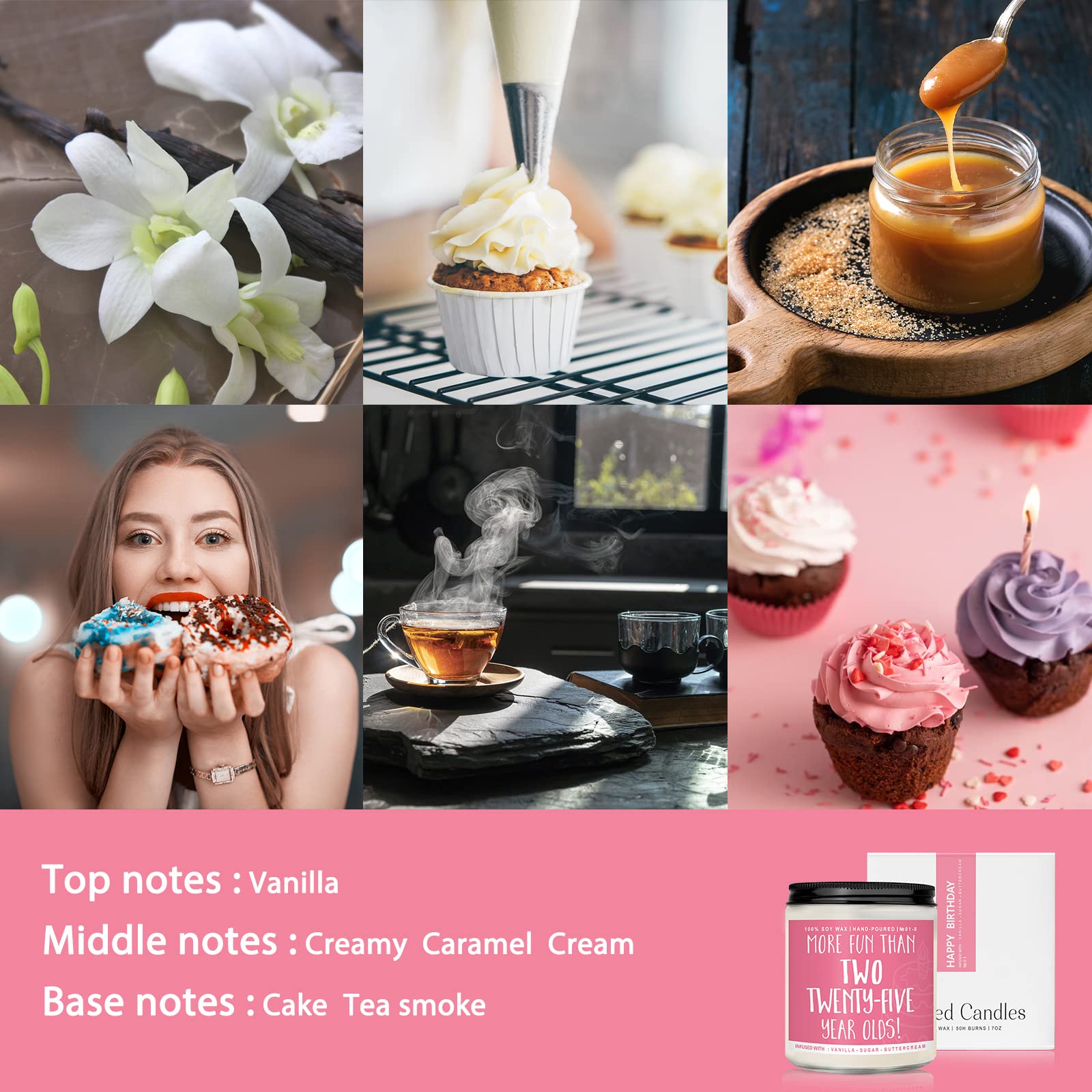 Auelife Auelife 50th Birthday Gifts for Women Funny Vanilla Cream Candle Perfect Present for Mom Friends Wife Sister - View 3 of 7