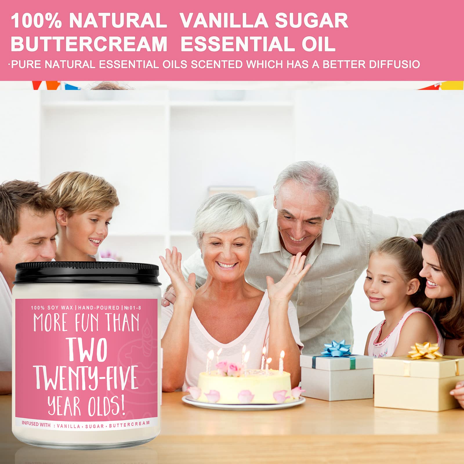 Auelife Auelife 50th Birthday Gifts for Women Funny Vanilla Cream Candle Perfect Present for Mom Friends Wife Sister - View 4 of 7