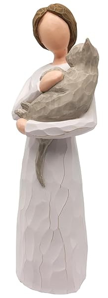 FRUMOASA FRUMOASA Cat Memorial Gifts Hand-Painted Cat Angel Figurine Sympathy Gifts for Cat Moms in Memory of Beloved Cats