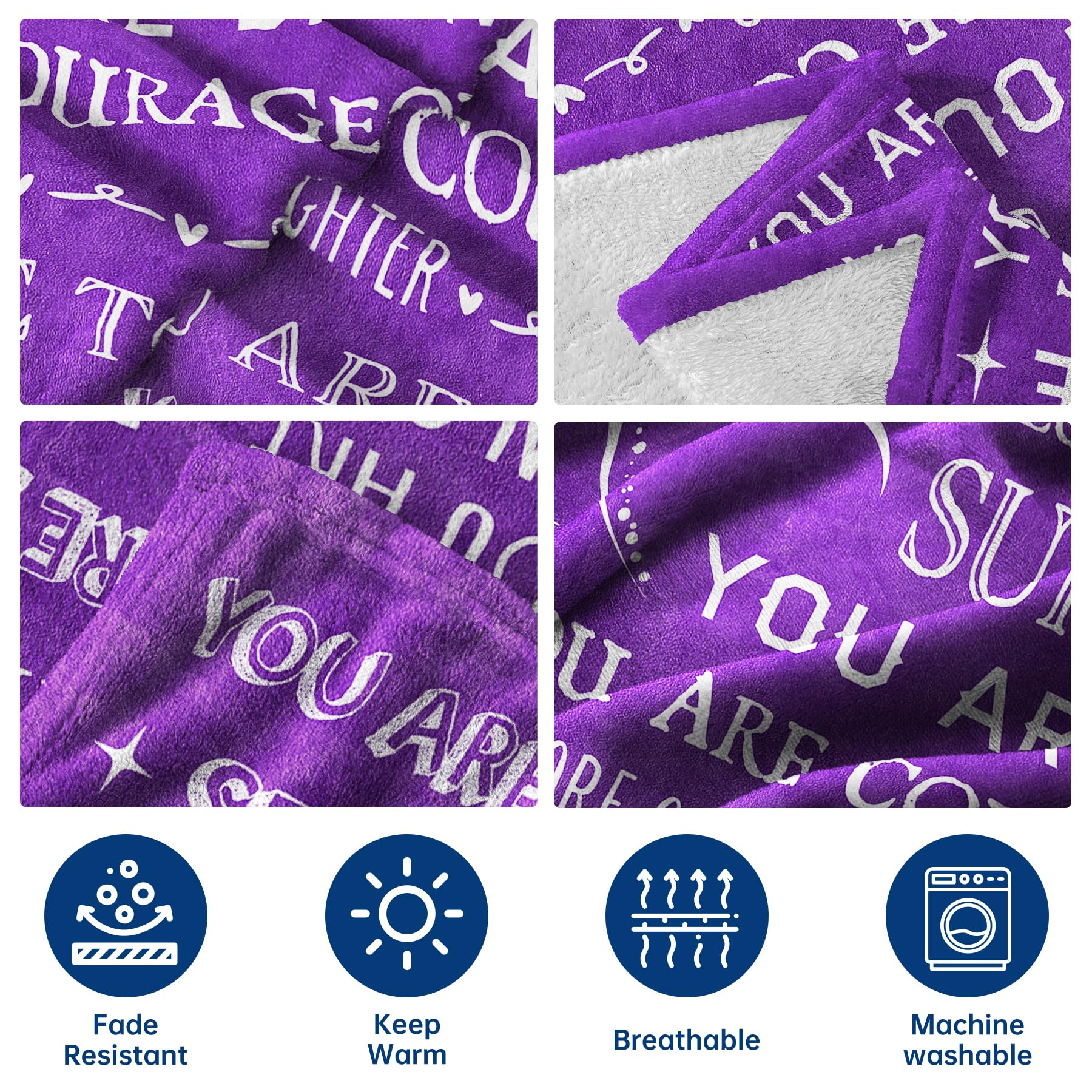 SteadStyle SteadStyle Blanket Gifts for Women Inspirational Get Well Gift for Her Him Feel Better After Surgery Thinking of You Present 60 x 50 - View 6 of 7