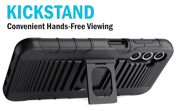 Nakedcellphone Rugged Clip Case for Galaxy A14 5G - Nakedcellphone Grip Cover & Belt Holster - Black - View 6 of 11