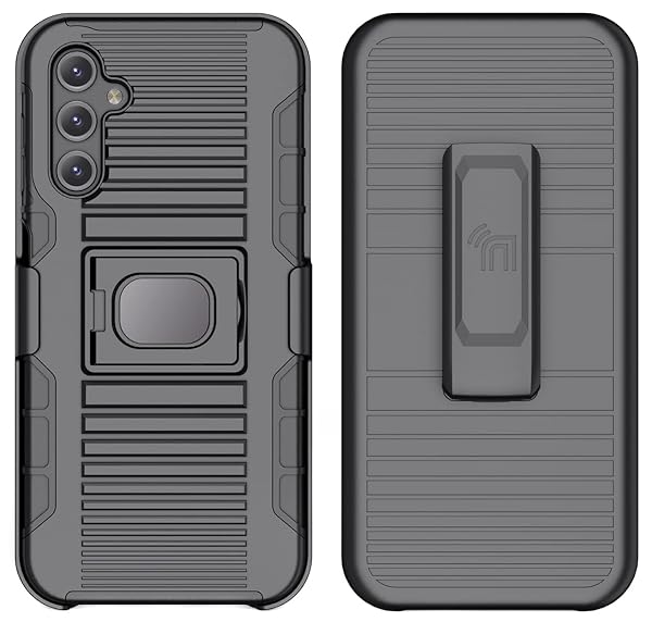 Nakedcellphone Rugged Clip Case for Galaxy A14 5G - Nakedcellphone Grip Cover & Belt Holster - Black - View 11 of 11