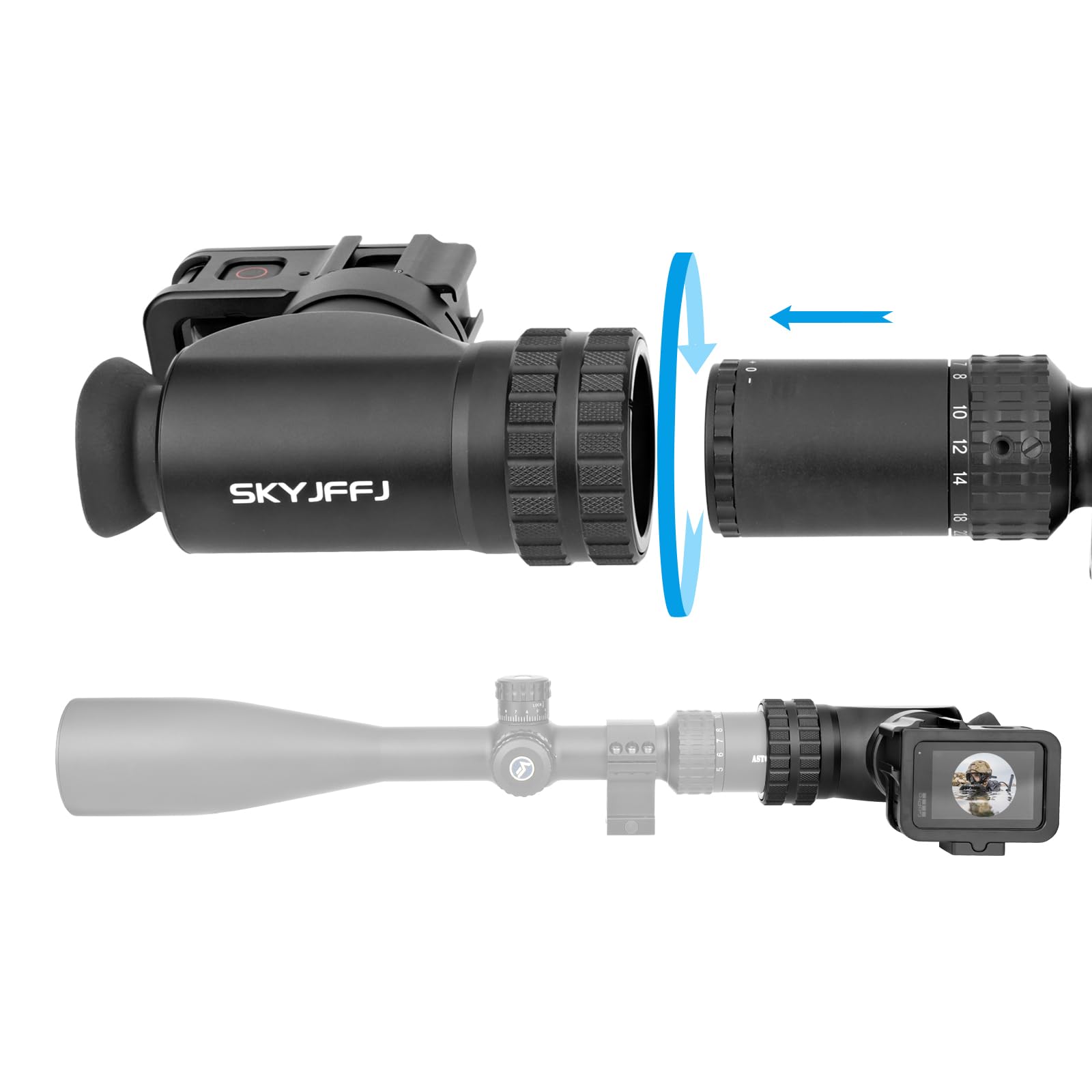 SKYJFFJ Scope Side Camera Adapter Bracket for Sports Cameras Ideal for Outdoor Scenes - View 5 of 7