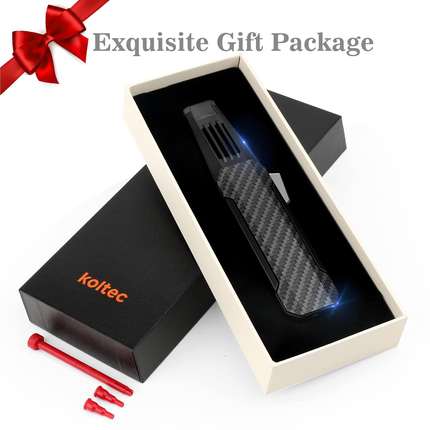 KOLTEC KOLTEC Butane Torch Windproof Cooking Lighter Adjustable Jet Flame Kitchen Tool Gift Box Black - View 6 of 6