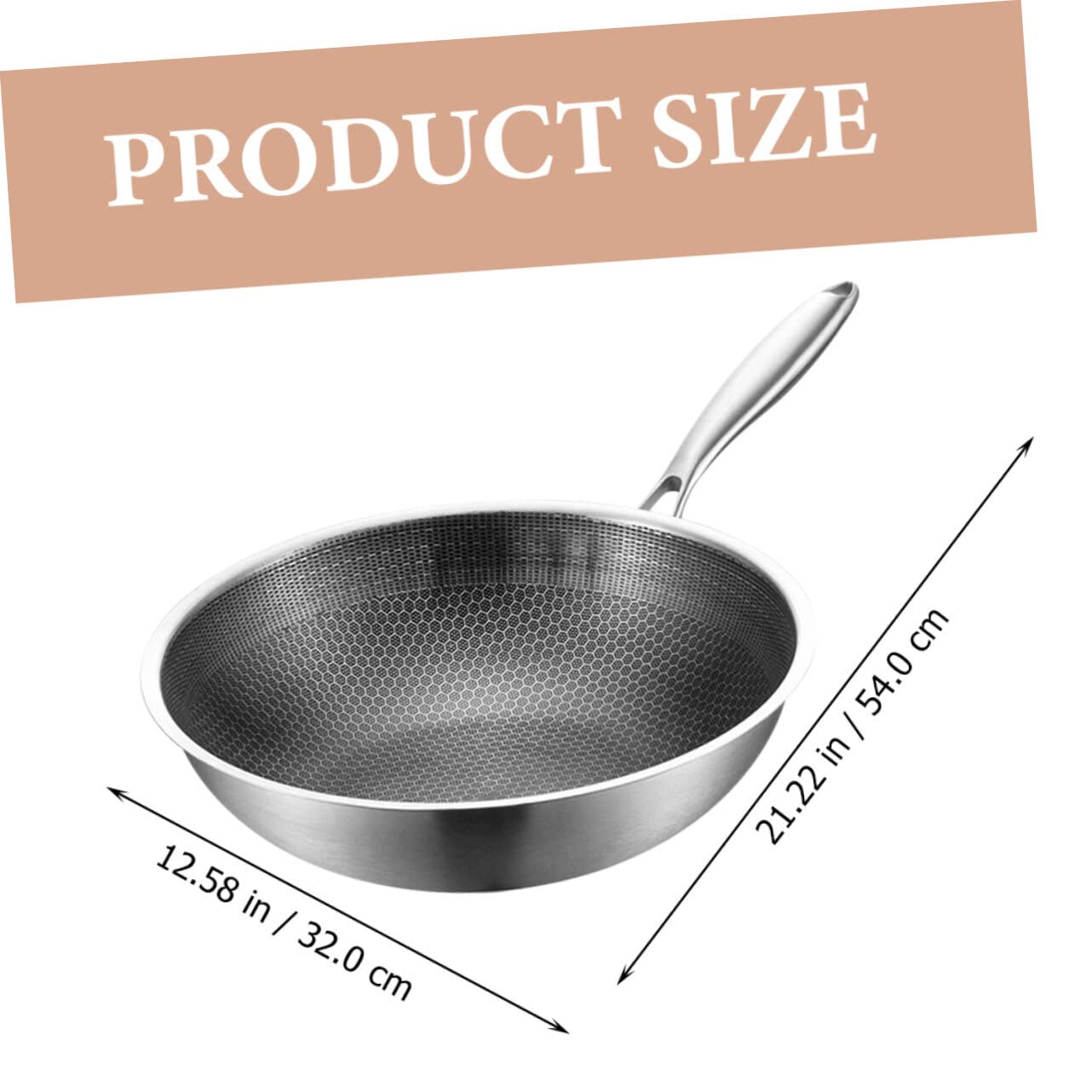 Yardwe Yardwe Stainless Steel Wok Pan Nonstick 150 Inch Ideal for Cooking Stir Fry and More - View 7 of 9