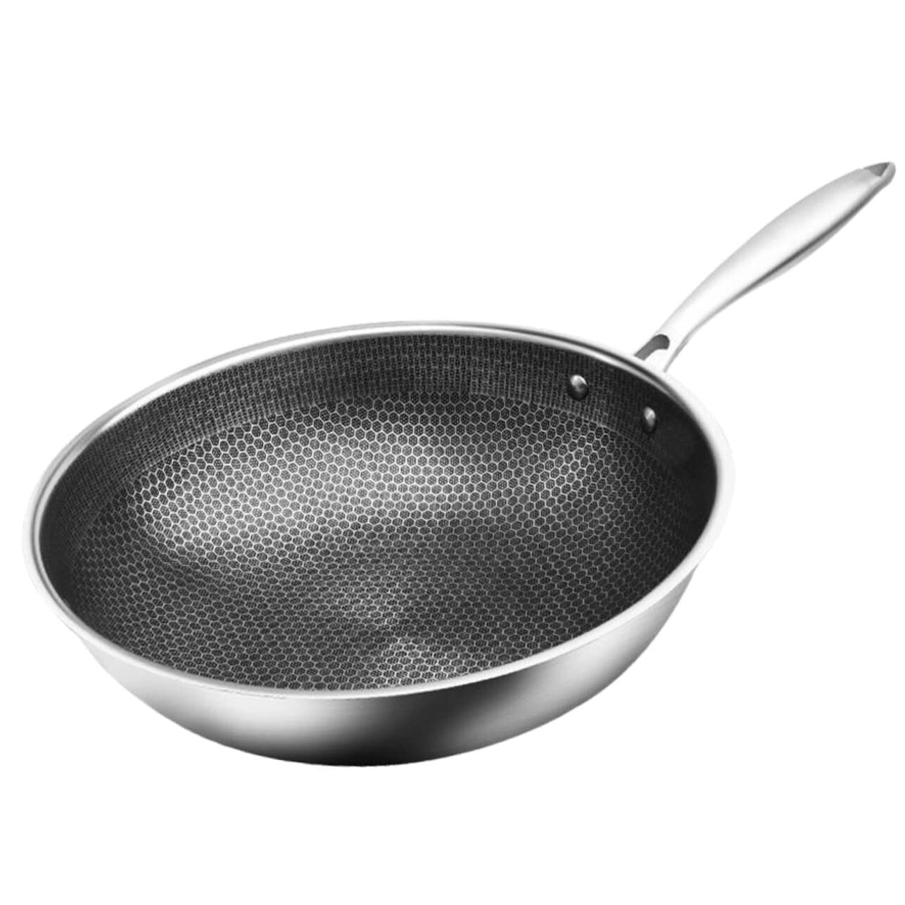 Yardwe Yardwe Stainless Steel Wok Pan Nonstick 150 Inch Ideal for Cooking Stir Fry and More
