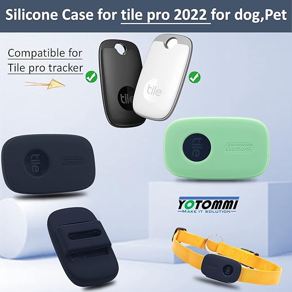 Counlisha Durable Silicone Case for Tile Pro (2022) - Secure Pet Tracker Holder for Dog Collar & Cat Belt - 2 Pack - View 4 of 9