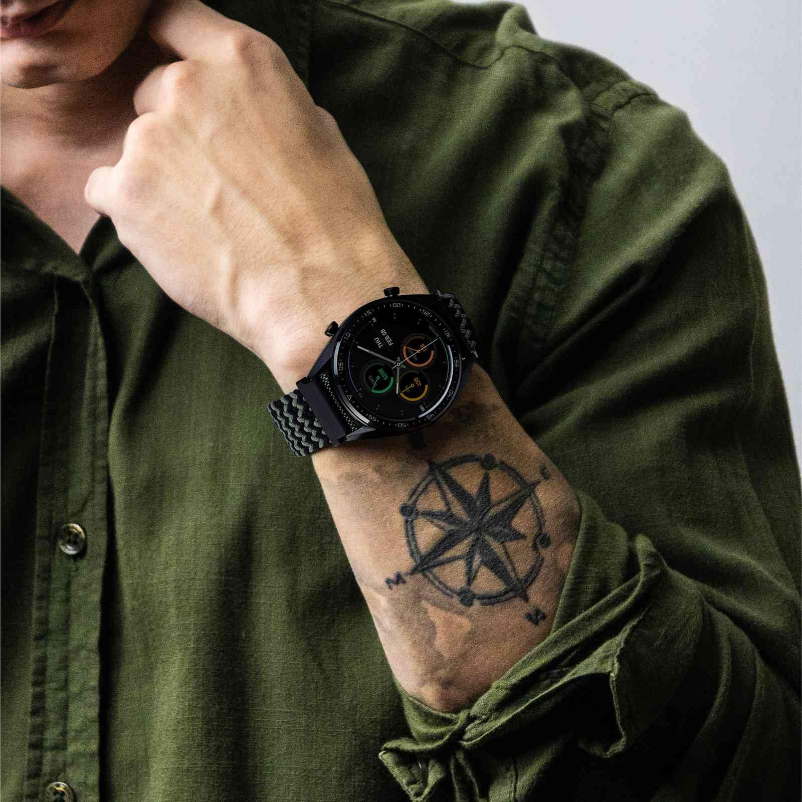 WOCCI WOCCI 18mm Braided Nylon Watch Band - Quick Release, Green Black for Men & Women with Silver Stainless Steel Buckle - View 6 of 9