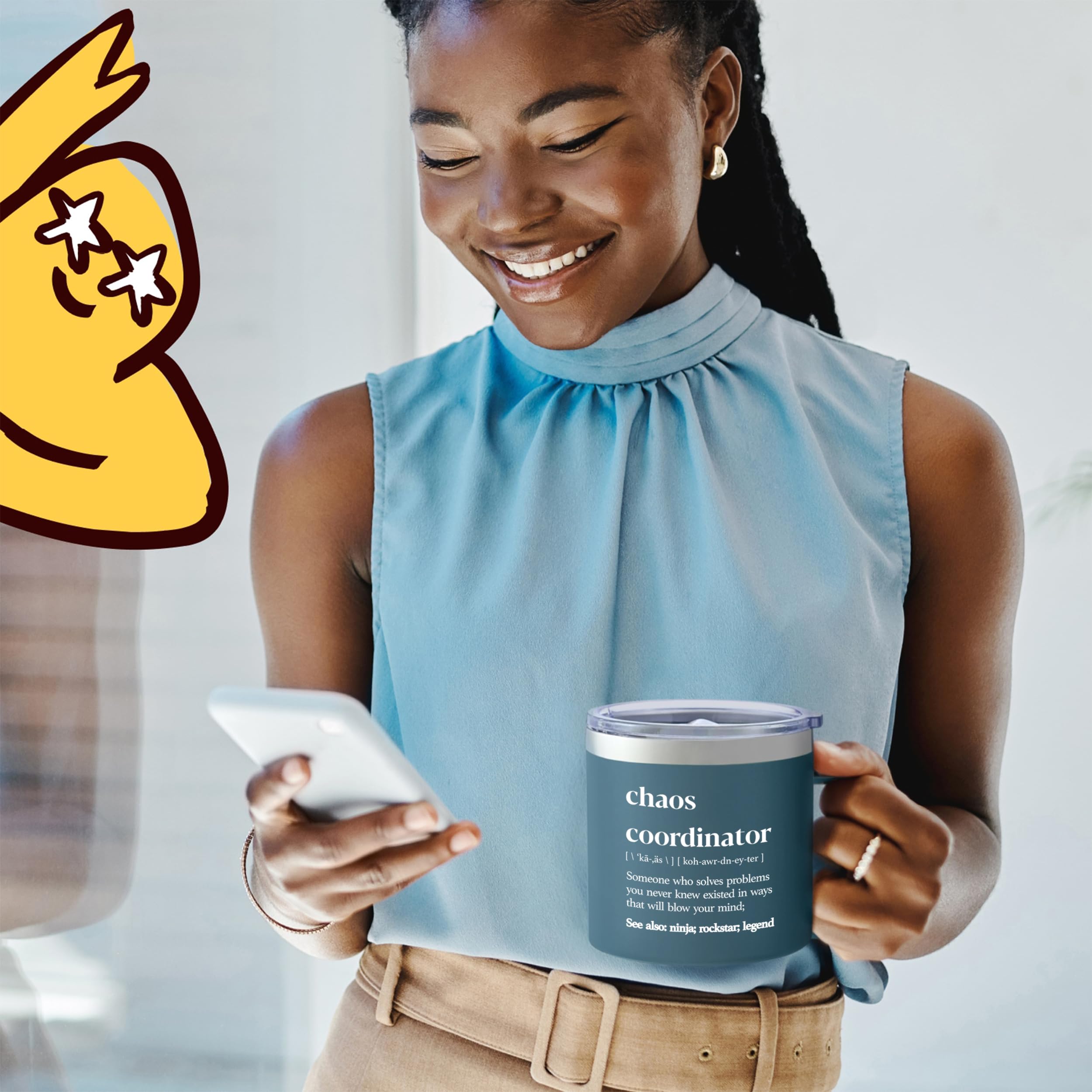 KLUBI Chaos Coordinator Tumbler 14 Ounce Navy Gift for Administrative Professionals Bosses Day Promotion Leaving Gifts for Women - View 2 of 8