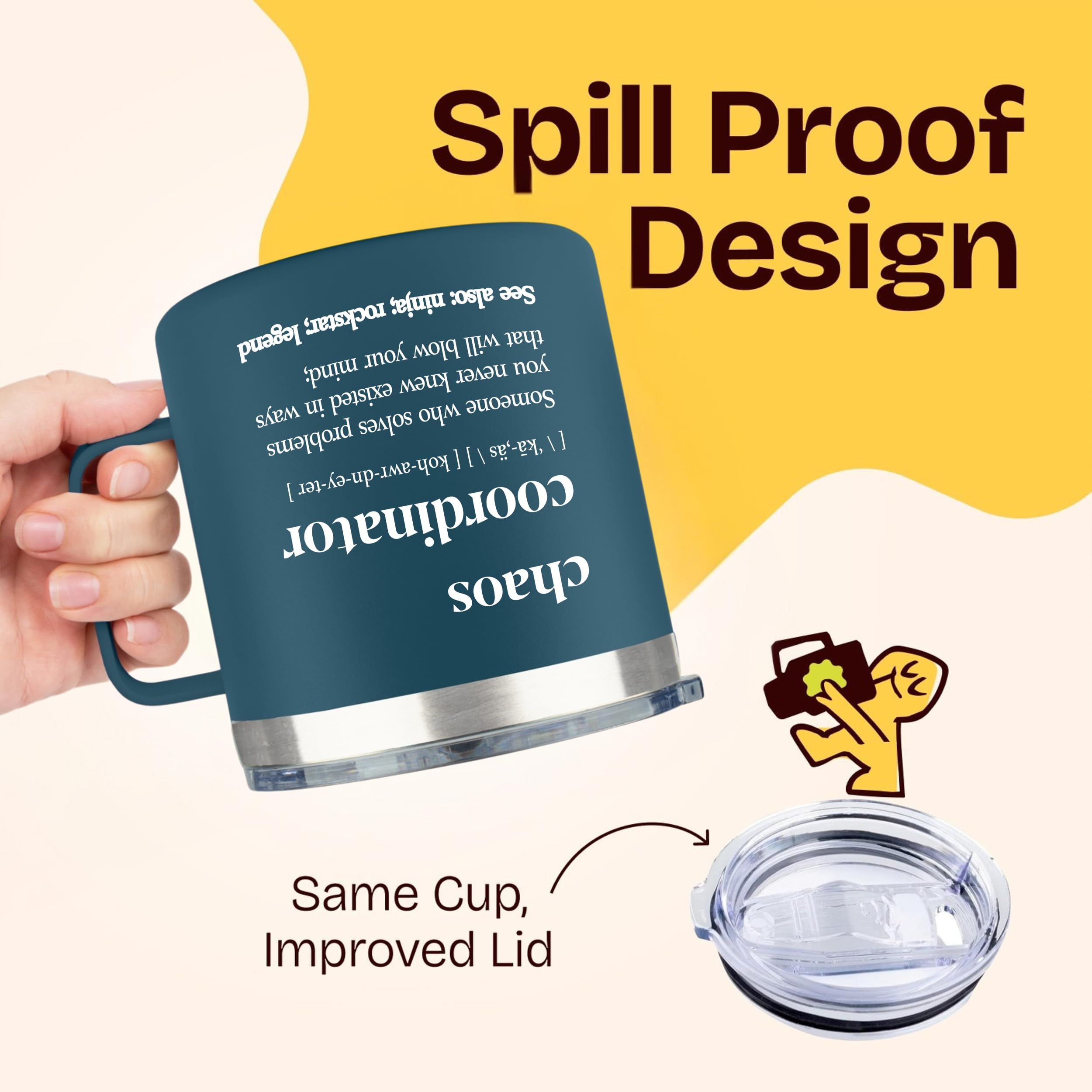 KLUBI Chaos Coordinator Tumbler 14 Ounce Navy Gift for Administrative Professionals Bosses Day Promotion Leaving Gifts for Women - View 5 of 8