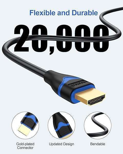 ApoJodly Buy ApoJodly 4K HDMI Cable 6 inch - High Speed 0.5FT Cord for PS5, Xbox, HDTV, 18Gbps, HDR, 3D, HDCP 2.2, ARC - View 7 of 8