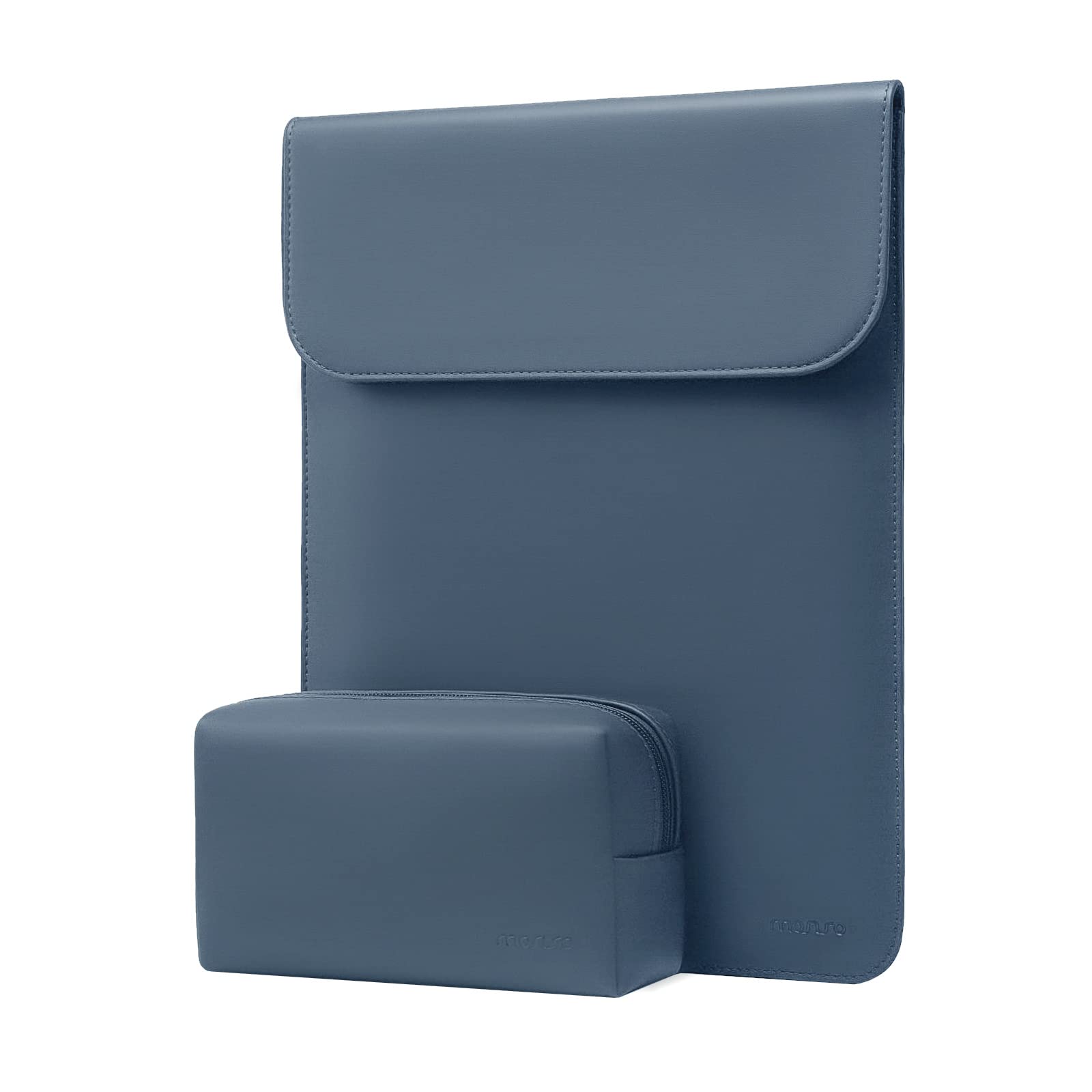 MOSISO 13 Inch Laptop Case Sleeve for MacBook Air Pro M1 M2 Faux Suede Leather with Small Bag Peacock Blue