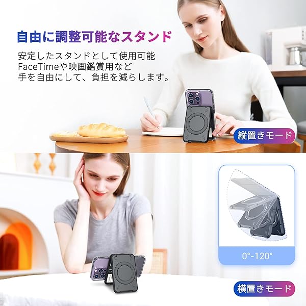 PROfezzion PROfezzion Magnetic Wallet Card Holder for iPhone 16/15/14/13/12 - RFID Blocking, 4 Card Slots & Money Pocket - View 6 of 11