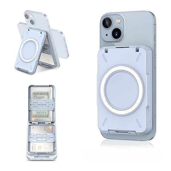 PROfezzion PROfezzion Magnetic Wallet Card Holder for iPhone 16/15/14/13/12 - RFID Blocking, 4 Card Slots & Money Pocket