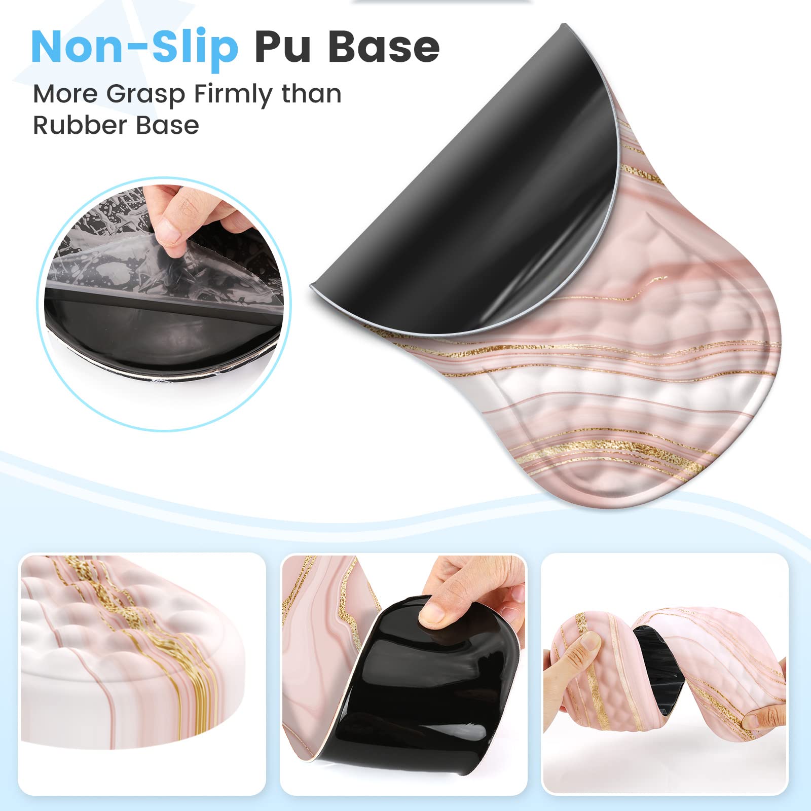 HAOCOO Keyboard Wrist Rest, Ergonomic Mouse Pad with Wrist Rest, 3 in 1 Keyboard and Mouse pad with Coaster Set, Memory Foam Wrist Support, Non-Slip - View 5 of 9