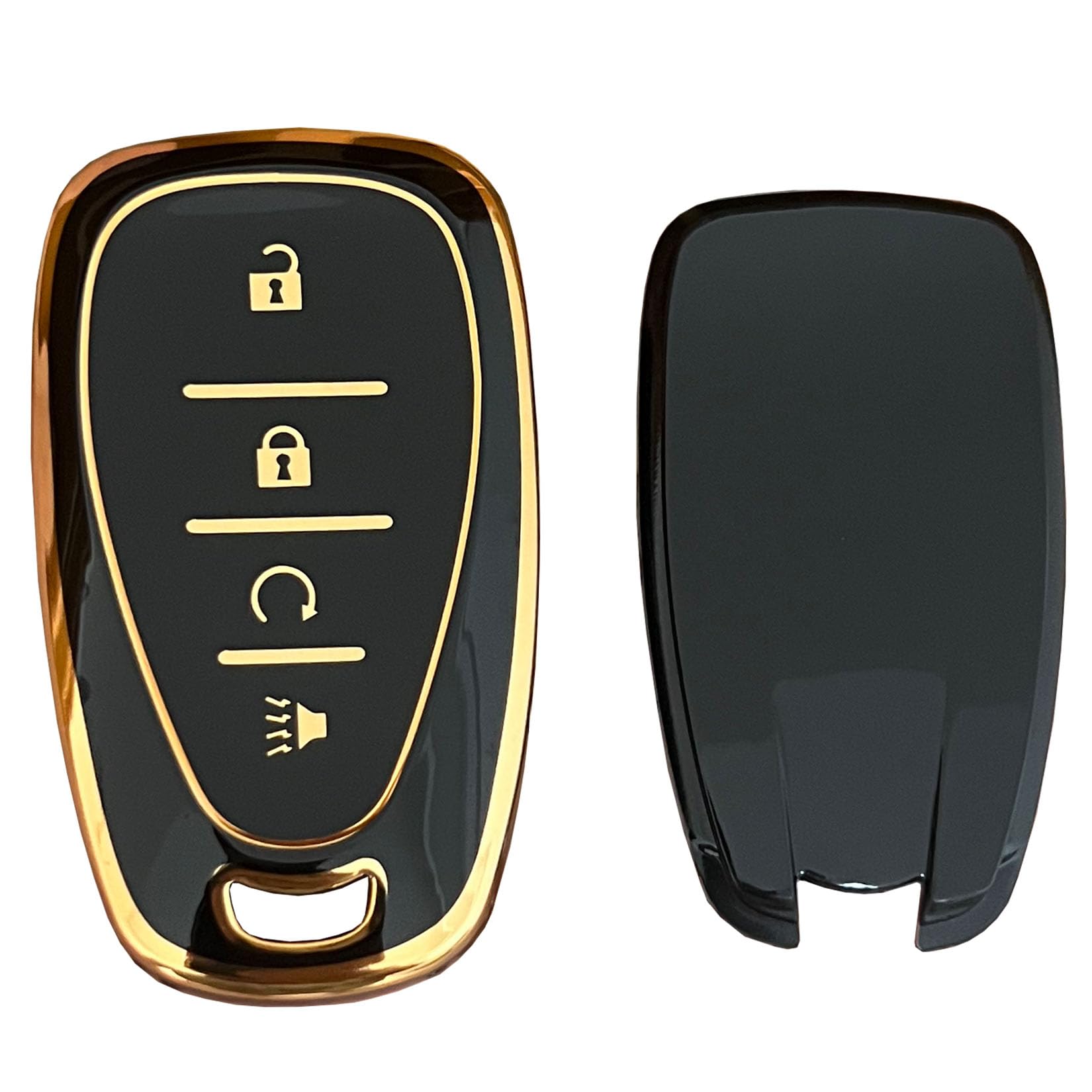 QIXIUBIA for Chevrolet Key Fob Cover Key Fob Shell with Keychain Fit for Chevy 2016-2020 Malibu Cruze Camaro Volt Blazer Traverse (for Chevy A, Black) - View 4 of 6