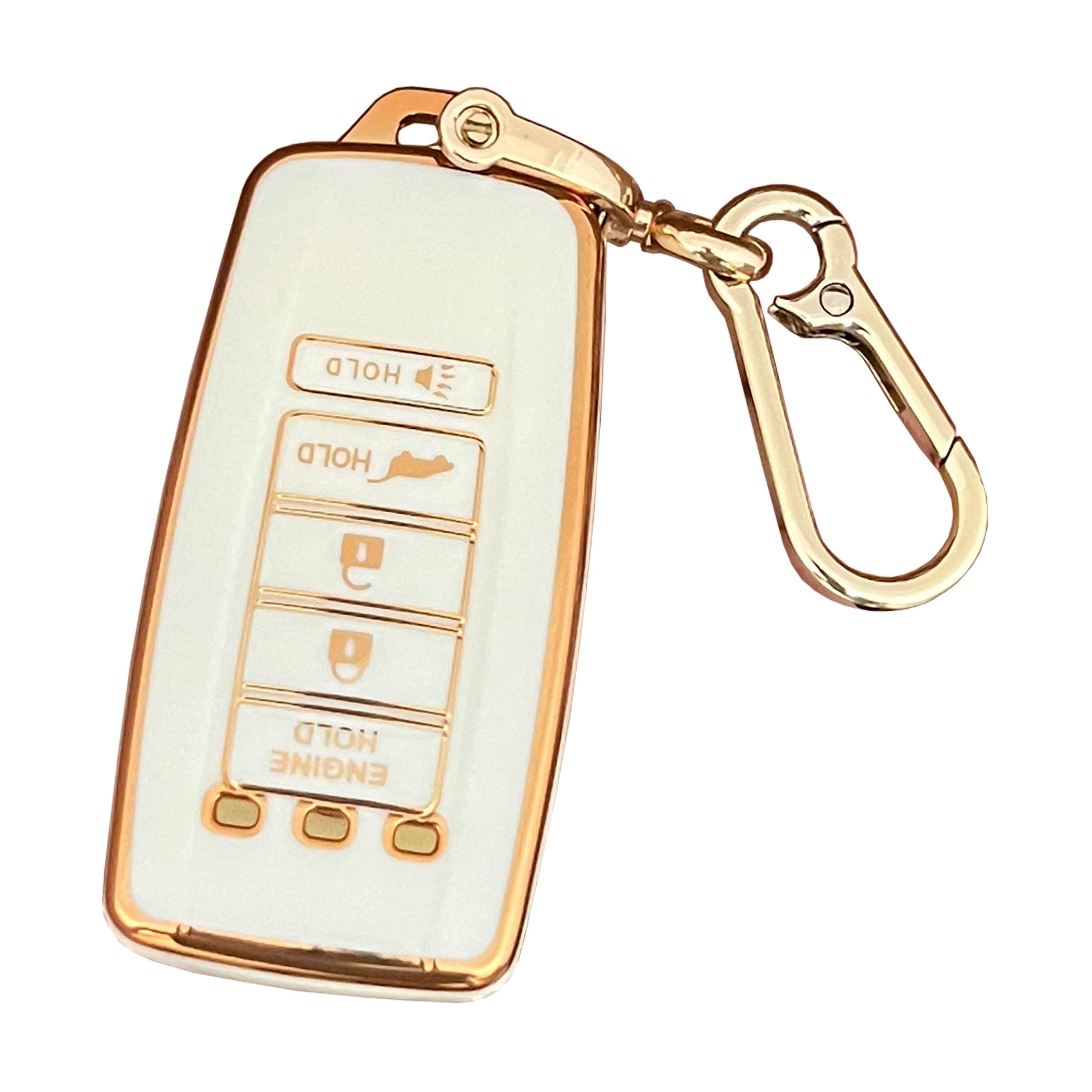 QIXIUBIA for Acura Key Fob Cover Key Fob Shell with Keychain Fit for 2014-2021 Acura ILX MDX RDX RLX TLX KR537924100 (for Acura A, White)