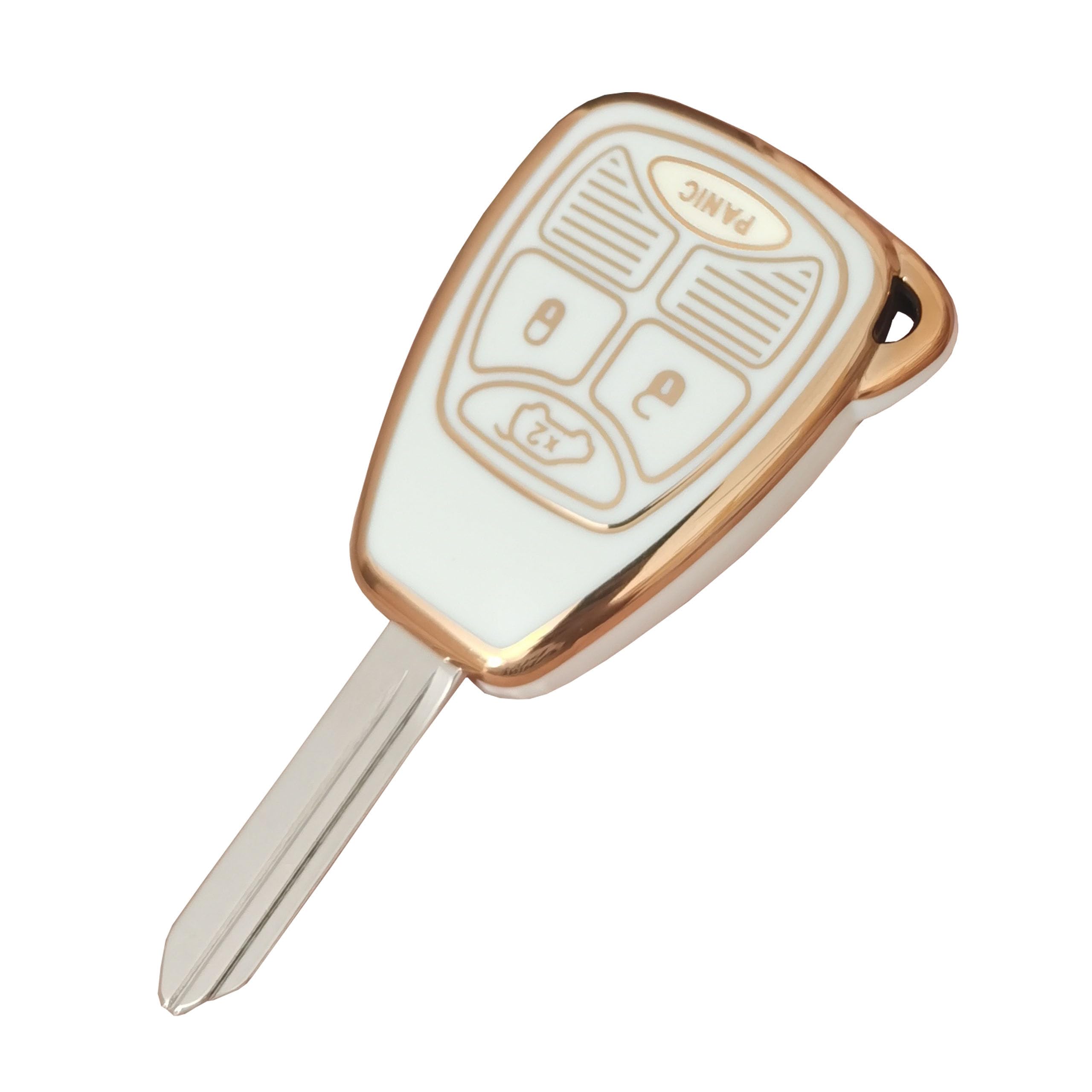 QIXIUBIA for Jeep Key Fob Cover Key Fob Shell with Keychain Fit for Chrysler 200 Aspen PT Cruiser Sebring Town Country Jeep Compass Patriot Wrangler - View 4 of 6