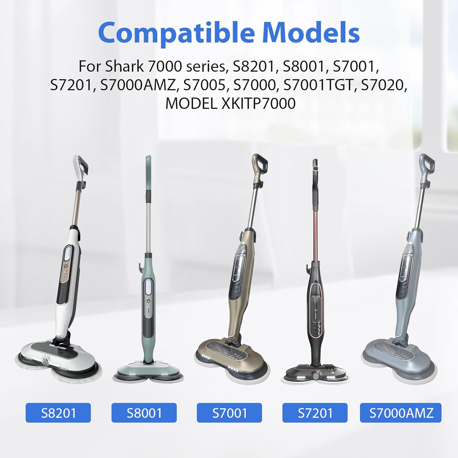 Sinnya 10 Pack Replacement Mop Pads Compatible with Shark Steam Mop S7000 Series S8201 S8001 S7001 S7201 S7005 for Model XKITP7000 - View 2 of 7