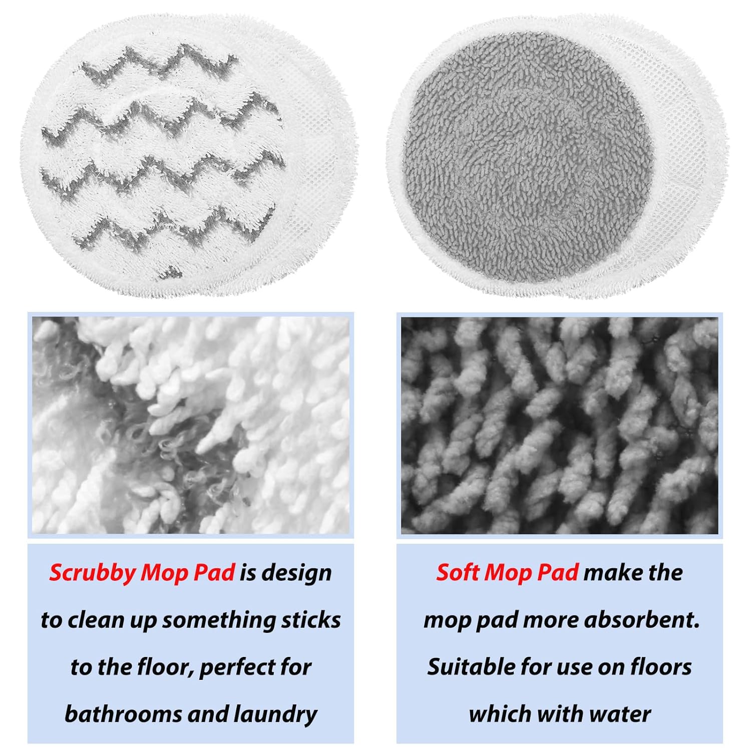 Sinnya 10 Pack Replacement Mop Pads Compatible with Shark Steam Mop S7000 Series S8201 S8001 S7001 S7201 S7005 for Model XKITP7000 - View 3 of 7