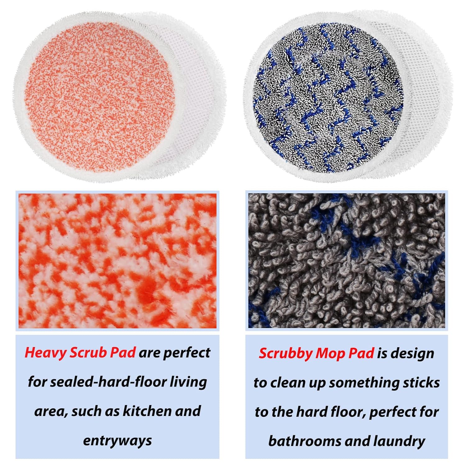 Sinnya 10 Pack Replacement Mop Pads Compatible with Shark Steam Mop S7000 Series S8201 S8001 S7001 S7201 S7005 for Model XKITP7000 - View 4 of 7