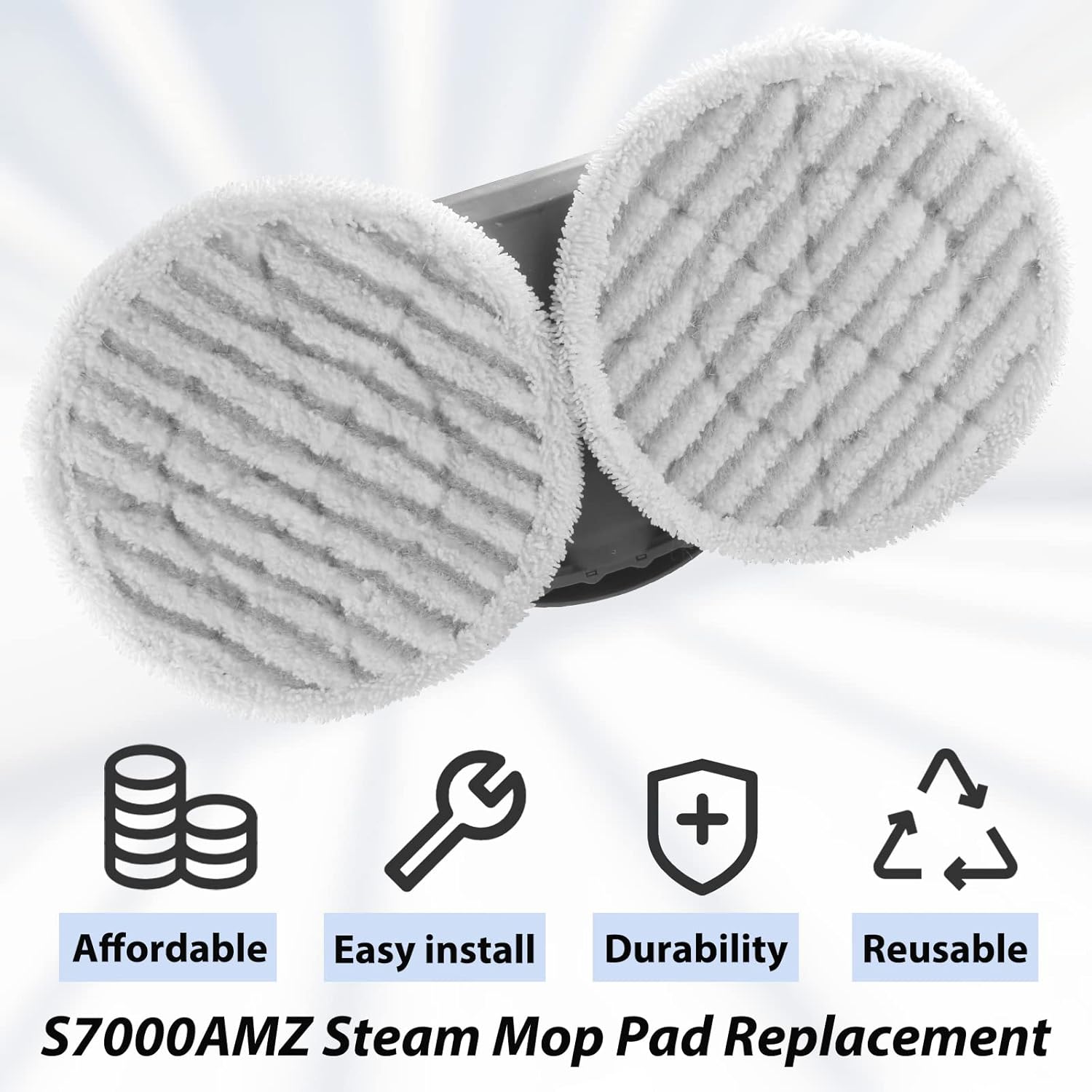 Sinnya 10 Pack Replacement Mop Pads Compatible with Shark Steam Mop S7000 Series S8201 S8001 S7001 S7201 S7005 for Model XKITP7000 - View 6 of 7