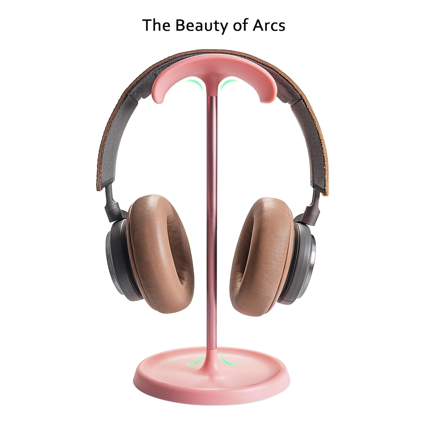 QinCoon Curved Headphone Stand with Storage Tray Heavy Base Gaming Headset Holder for AirPods Max Pro Beats Bose Sony and More Black - View 3 of 8