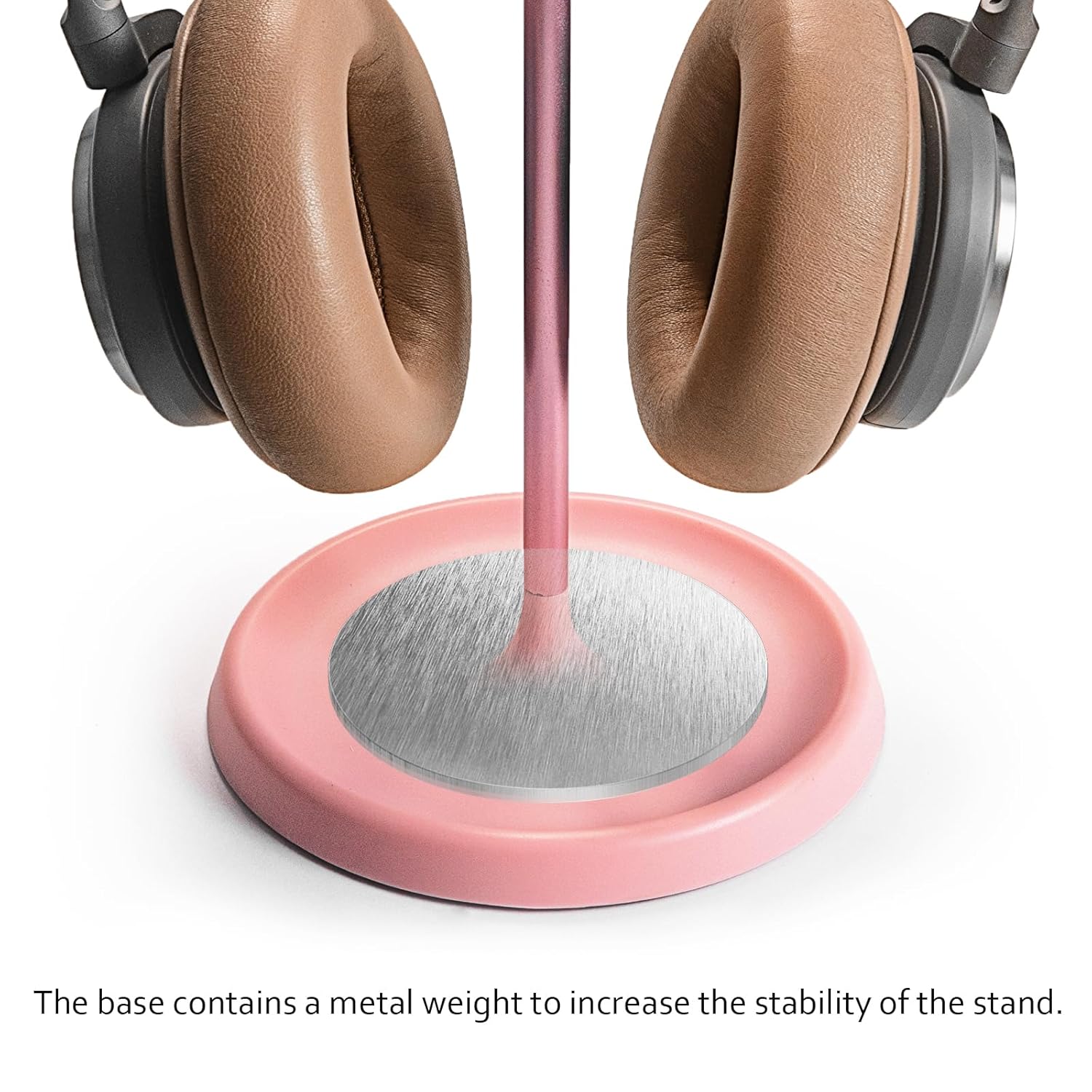 QinCoon Curved Headphone Stand with Storage Tray Heavy Base Gaming Headset Holder for AirPods Max Pro Beats Bose Sony and More Black - View 5 of 8