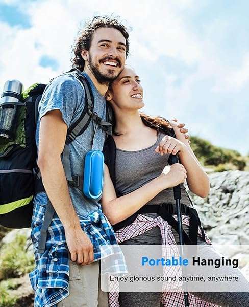 LENRUE LENRUE Waterproof Bluetooth Speakers: Portable TWS, 24H Playtime, Stereo Sound for Home, Shower, Pool & Beach - Blue - View 8 of 8