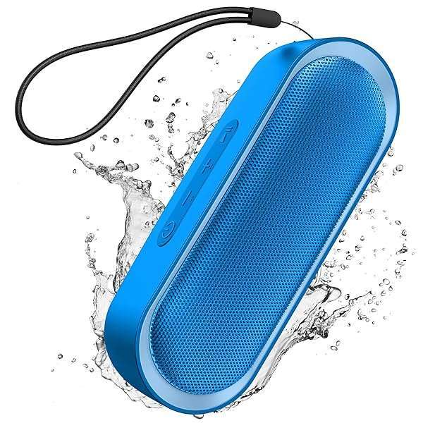 LENRUE LENRUE Waterproof Bluetooth Speakers: Portable TWS, 24H Playtime, Stereo Sound for Home, Shower, Pool & Beach - Blue