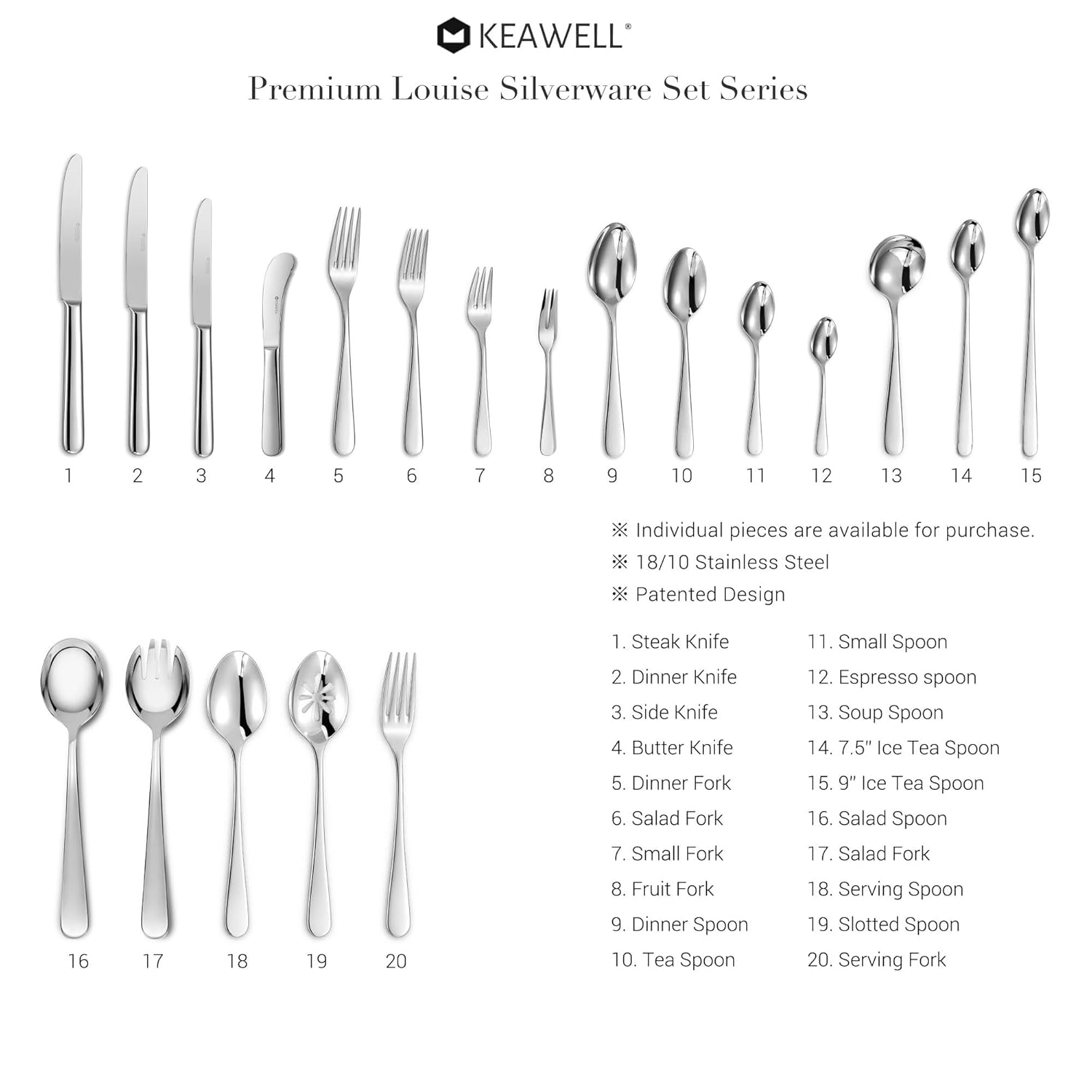 KEAWELL KEAWELL Premium Louise Demitasse Espresso Spoons Set of 6 Stainless Steel Mini Coffee Spoons Dishwasher Safe 18/10 Quality 4.7 Inches - View 6 of 9