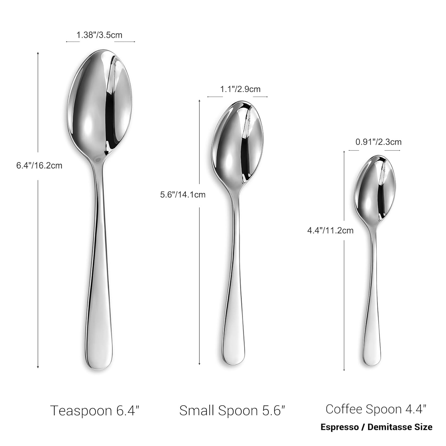 KEAWELL KEAWELL Premium Louise Demitasse Espresso Spoons Set of 6 Stainless Steel Mini Coffee Spoons Dishwasher Safe 18/10 Quality 4.7 Inches - View 7 of 9